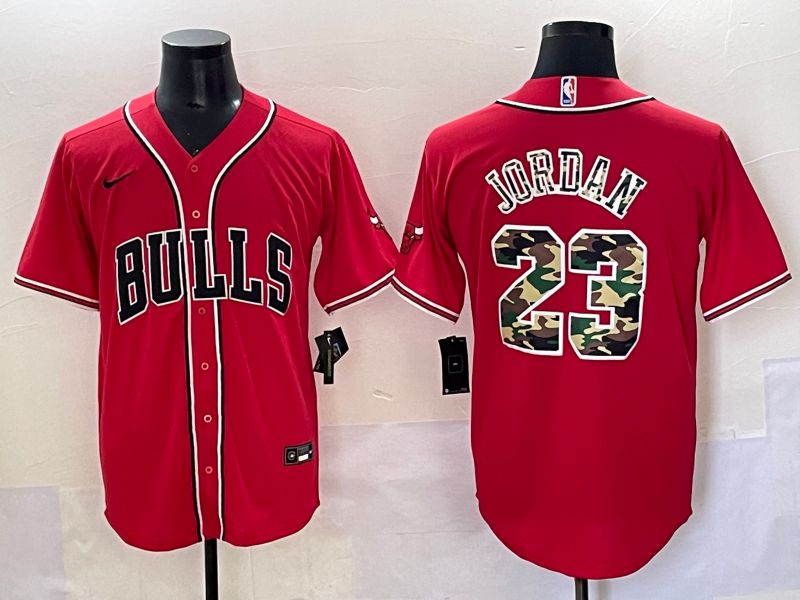 Men 2025 Chicago Bulls 23 Jordan Camo Red Joint Name Nike NBA Jersey style 3